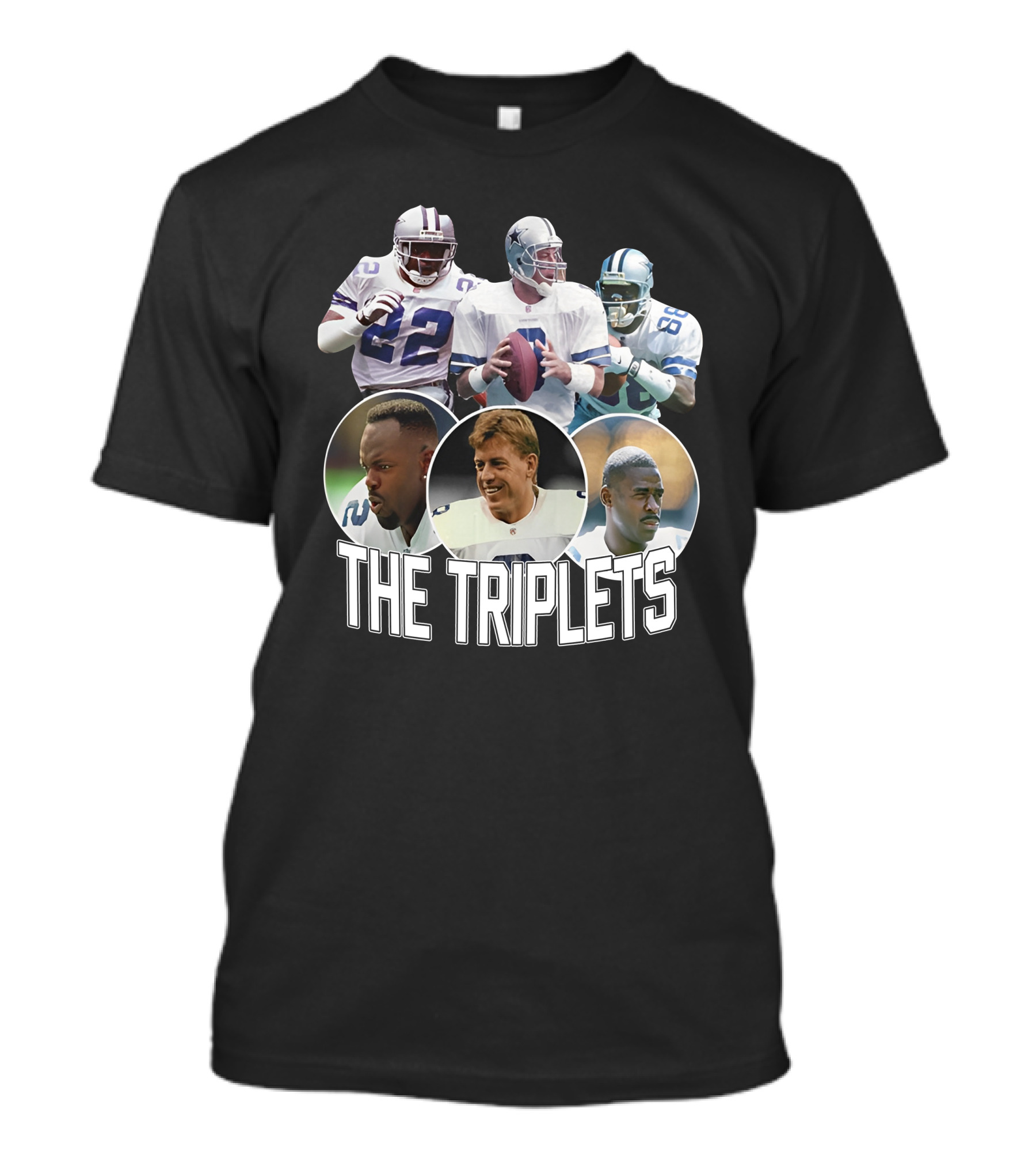 The Triplets Emmitt Smith Troy Aikman Michael Irvin Cowboys Legends T-Shirt
