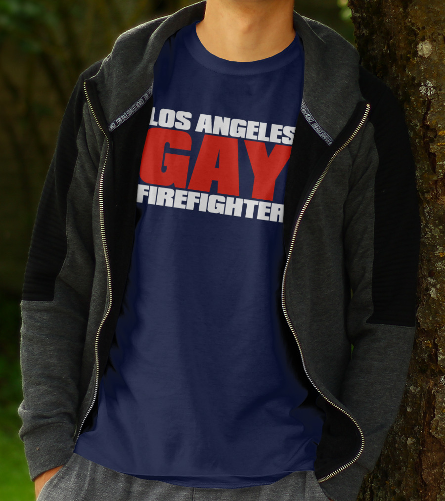 Los Angeles Gay Firefighter Pride Emblem T-Shirt