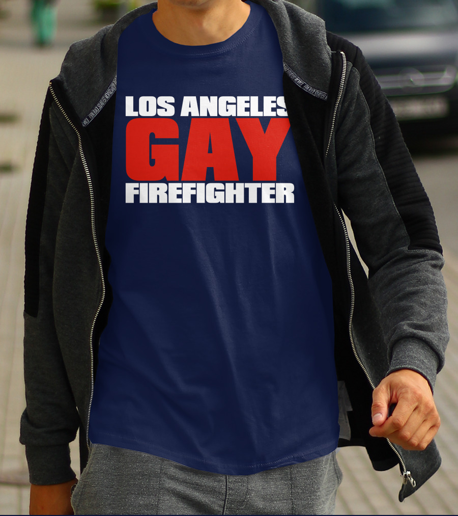Los Angeles Gay Firefighter Pride Emblem T-Shirt