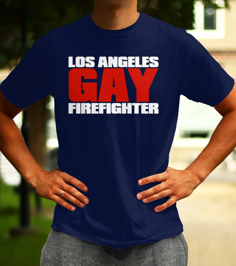 Los Angeles Gay Firefighter Pride Emblem T-Shirt
