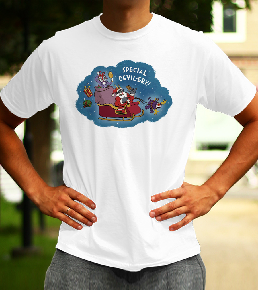 Special Devil-Ery Santa Sleigh With Gifts And Characters T-Shirt