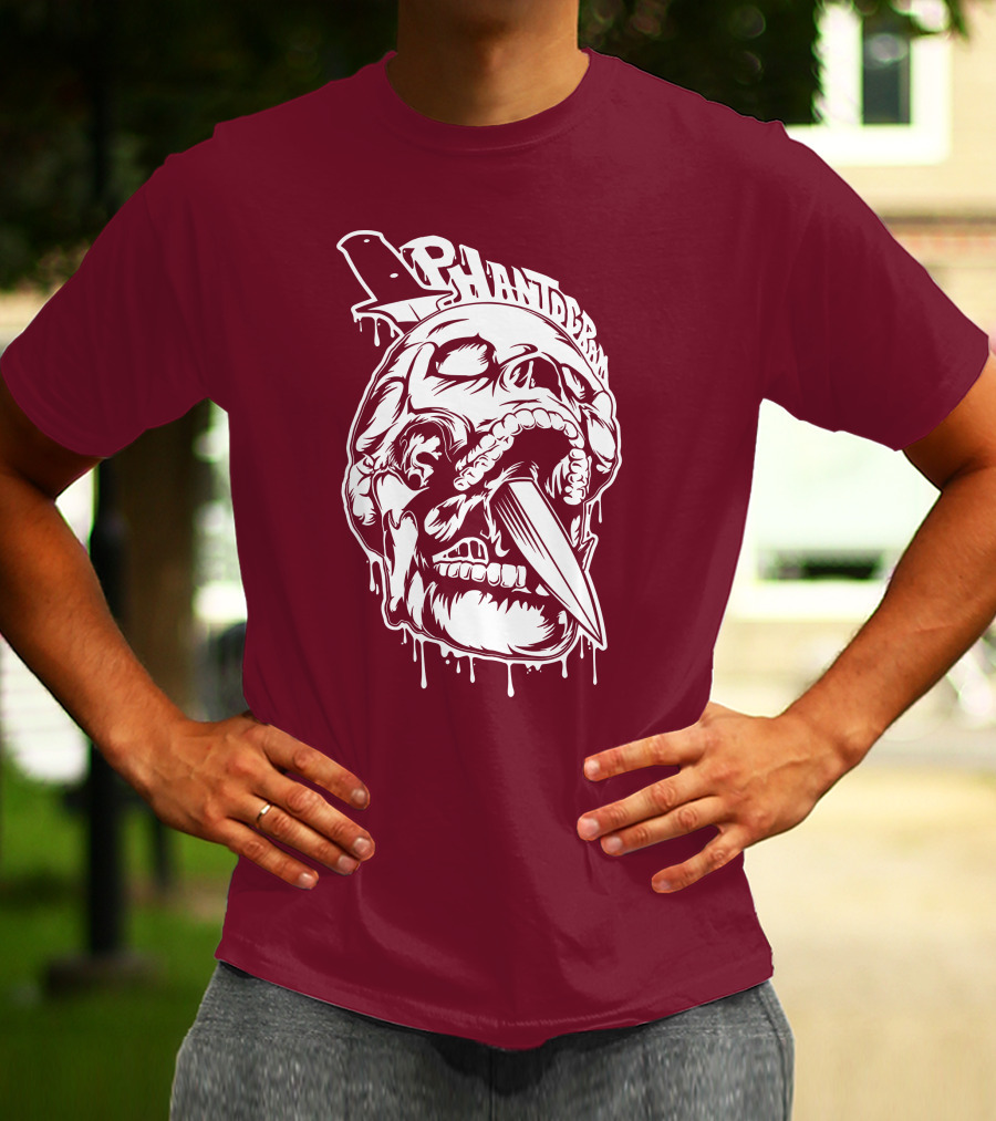 Phantogram Skull With Knife In Mouth T-Shirt