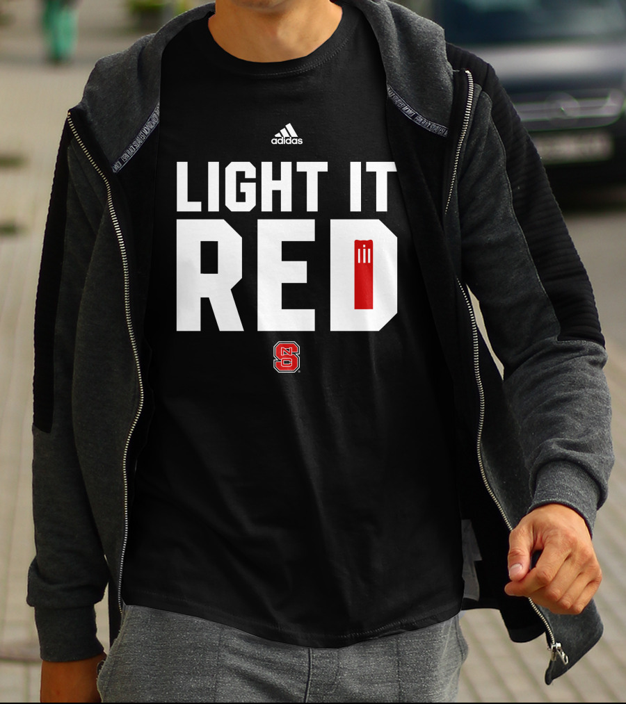 Light It Red NC State Wolfpack Dave Doeren Promo T-Shirt