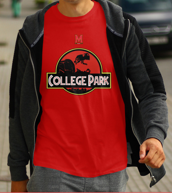 Maryland Terrapins Jurassic Park Inspired College Park T-Shirt