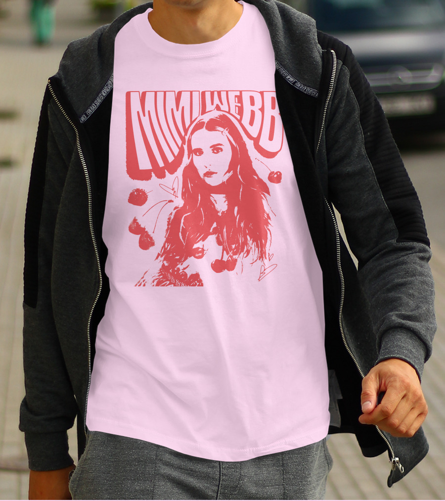 Mimi Webb Cherry Photo With Hand-Drawn Heart And Cherries T-Shirt