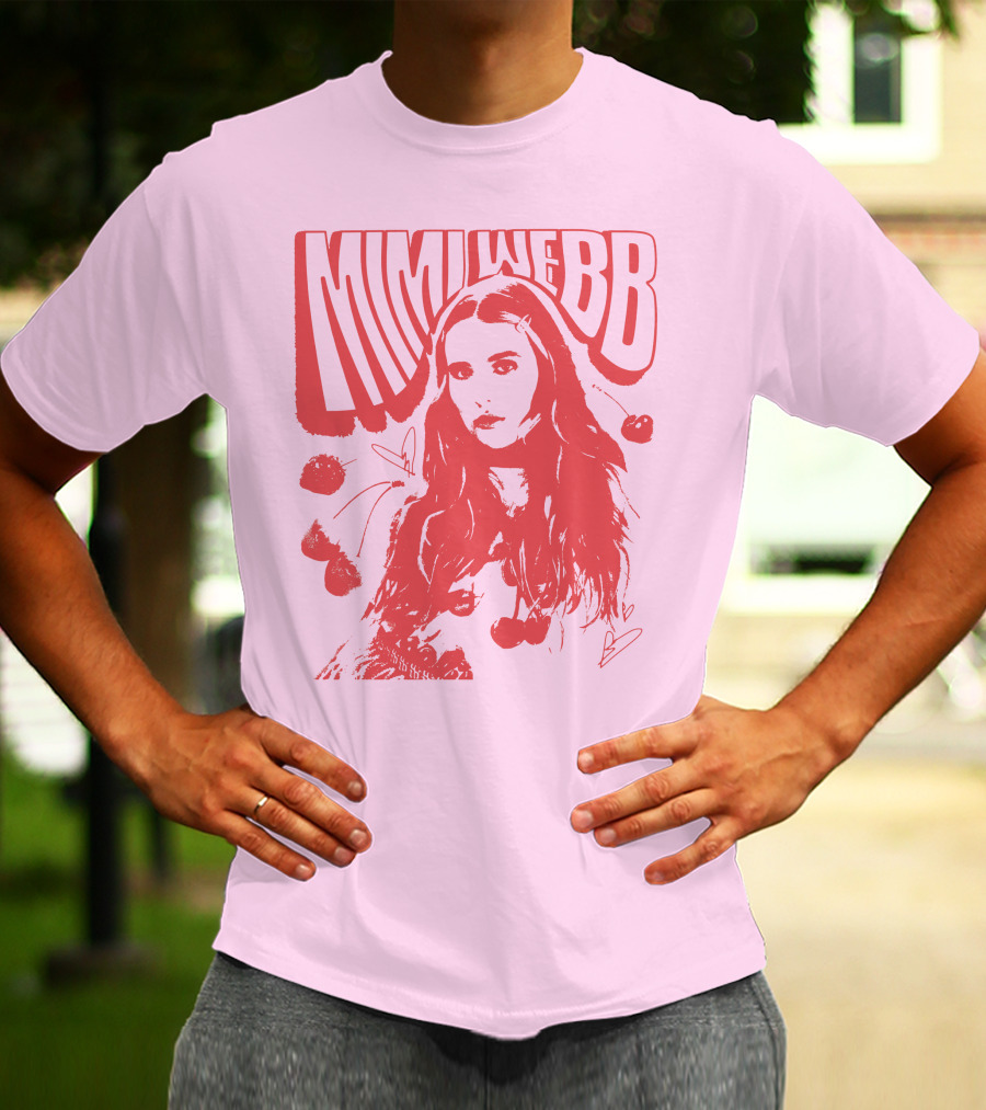 Mimi Webb Cherry Photo With Hand-Drawn Heart And Cherries T-Shirt