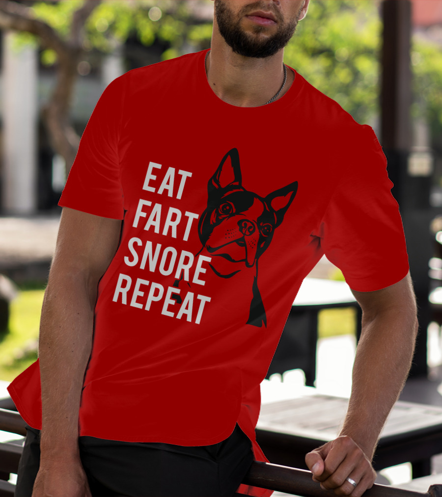 EAT FART SNORE REPEAT Bulldog T-Shirt