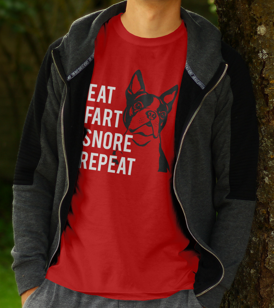 EAT FART SNORE REPEAT Bulldog T-Shirt