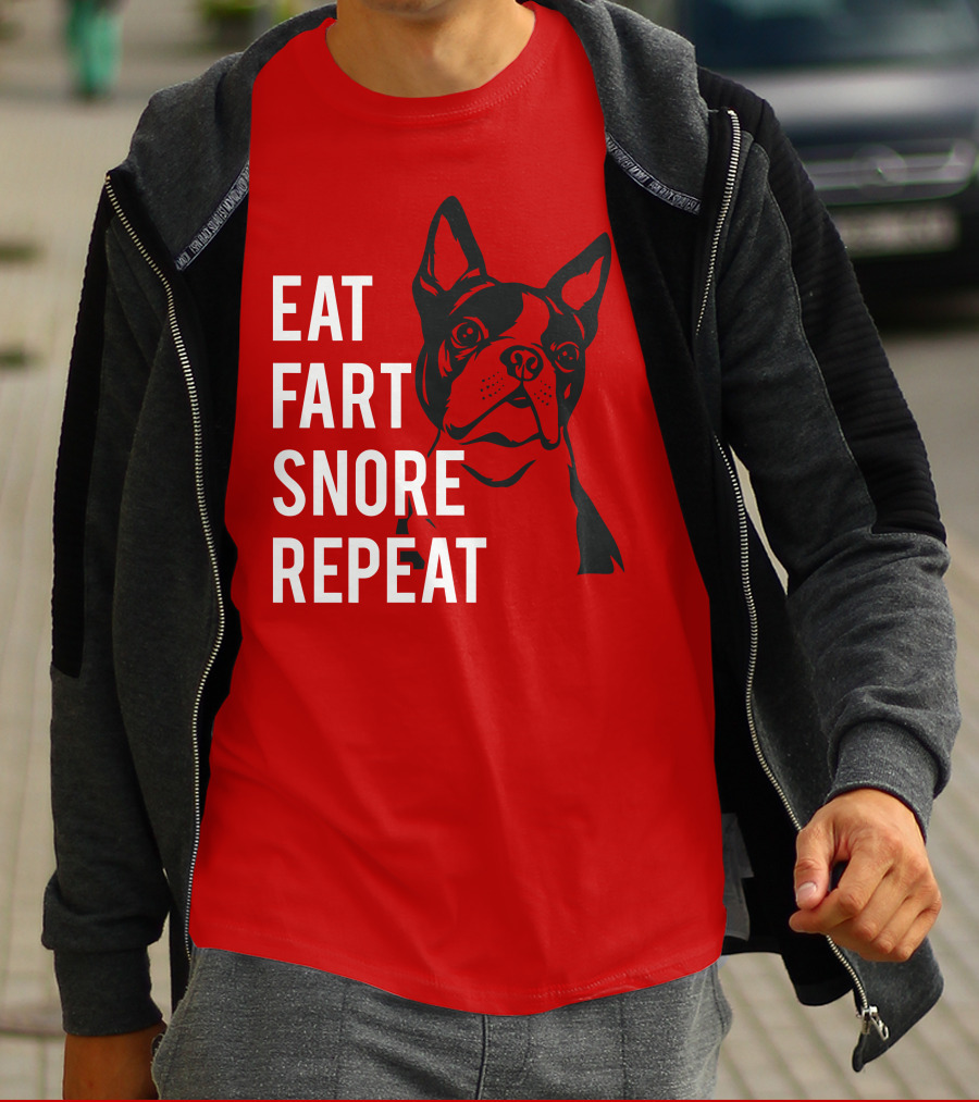 EAT FART SNORE REPEAT Bulldog T-Shirt