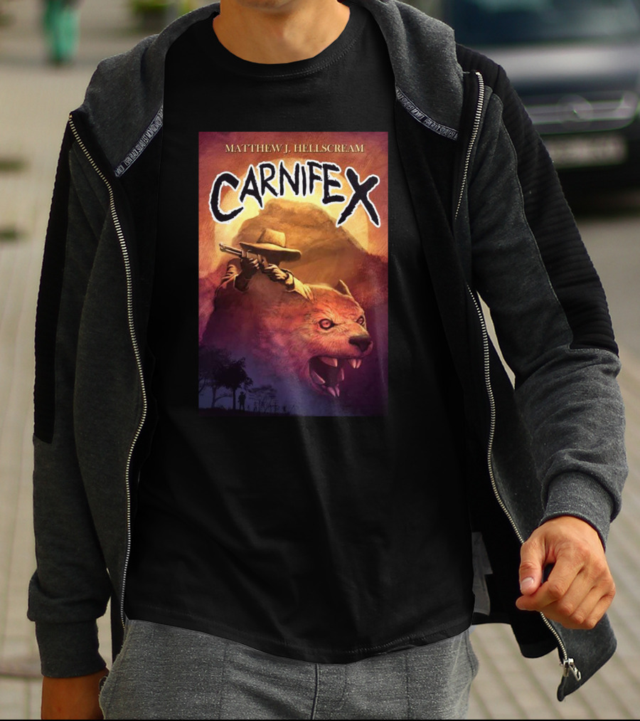 Matthew J Hellscream Carnifex Wild West Beast Hunter Adventure T-Shirt