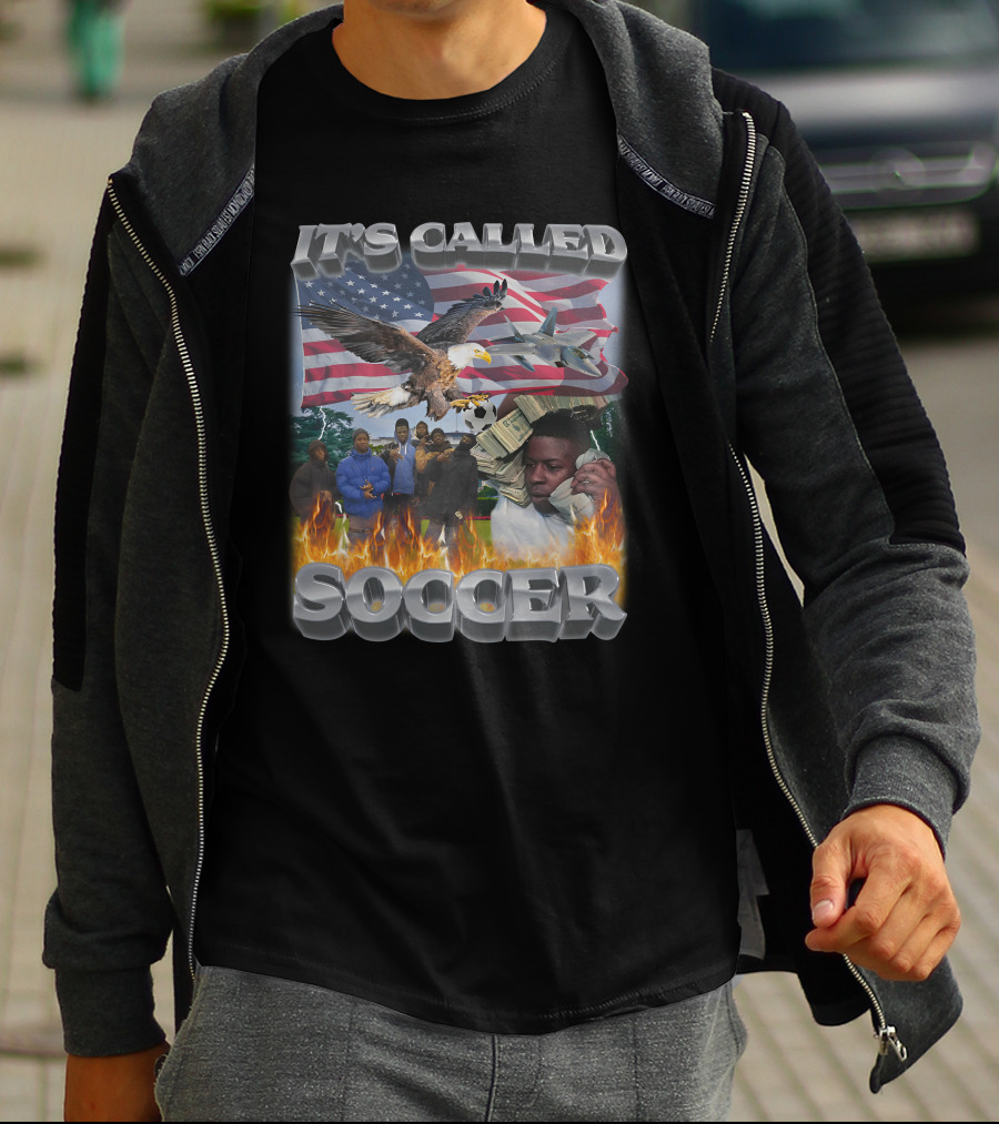 It's Called Soccer Swag Stimulus American Flag Eagle Money Flames T-Shirt
