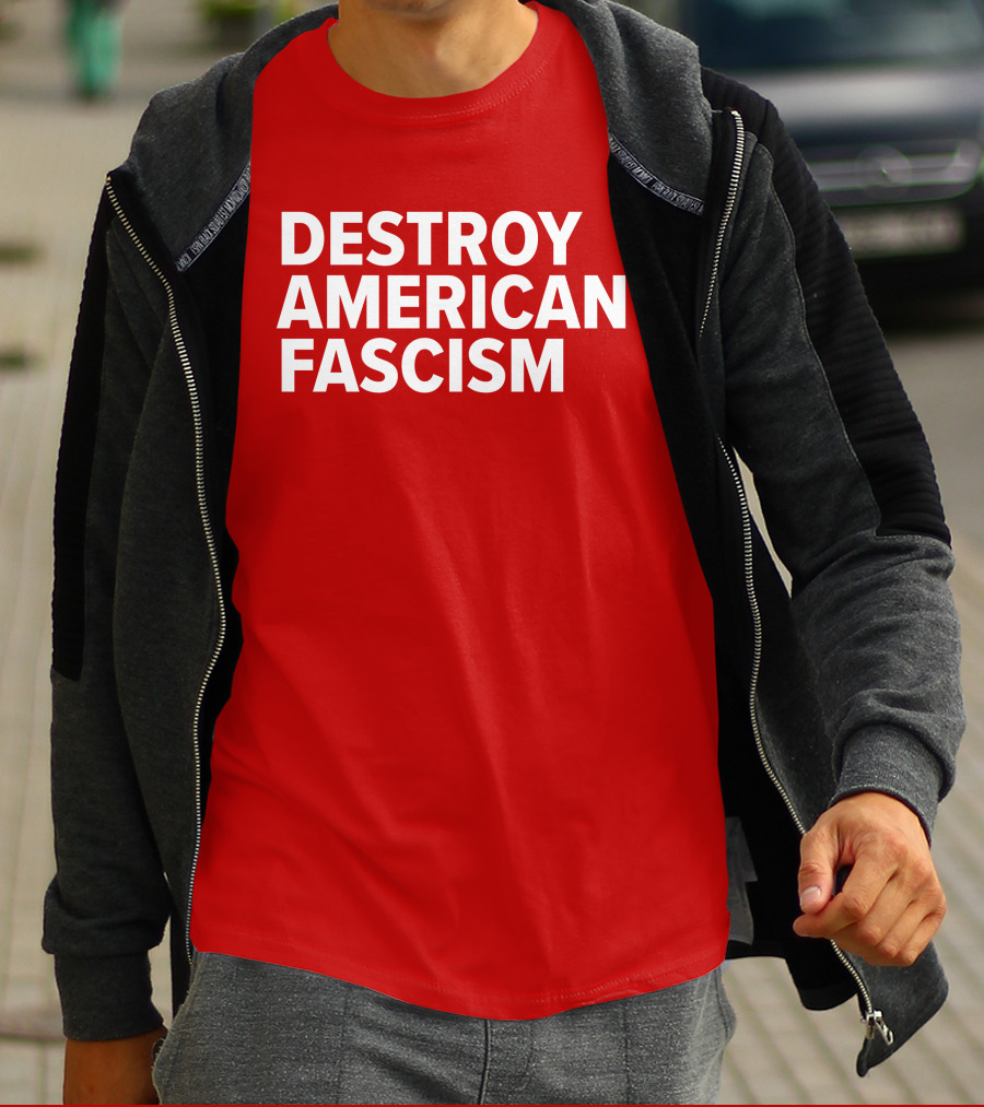 Tom Morello Store Destroy American Fascism Red T-Shirt