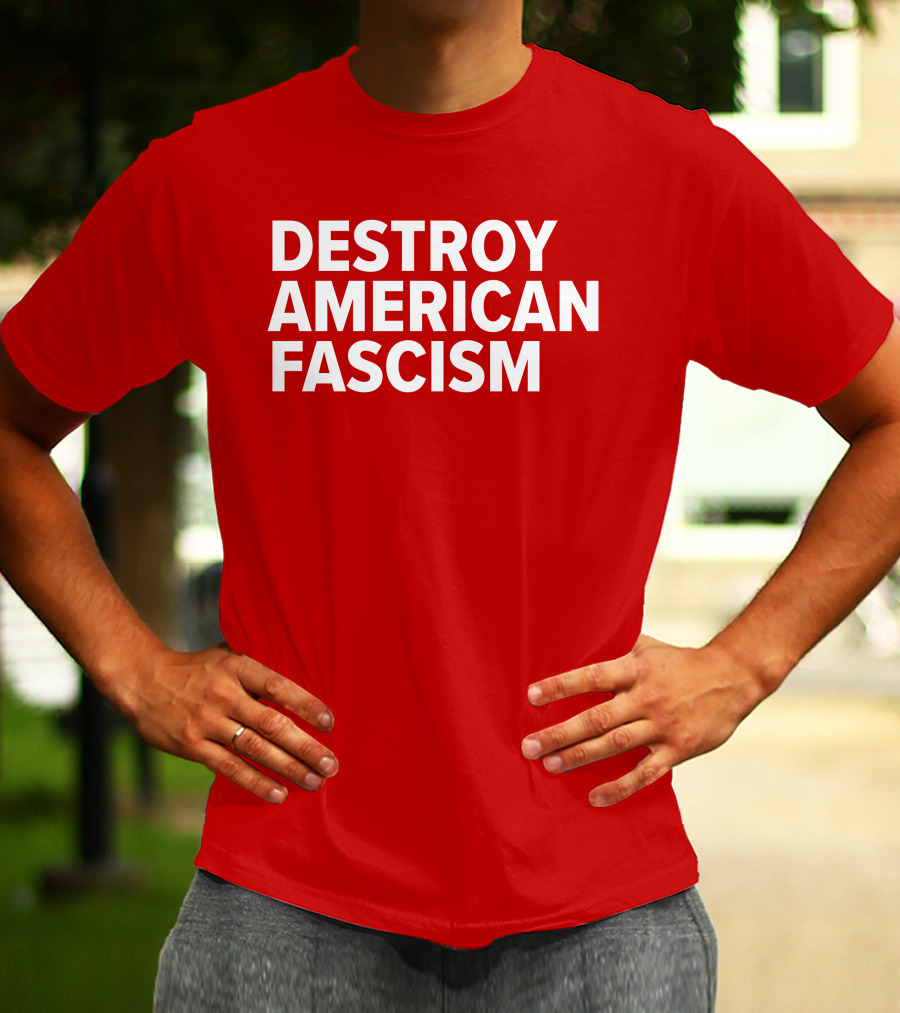 Tom Morello Store Destroy American Fascism Red T-Shirt
