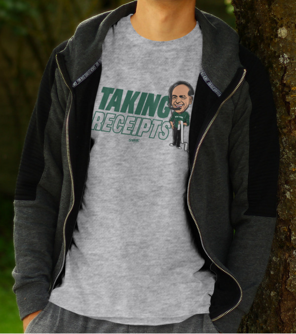 Taking Receipts New York Football Fans Sack Studios T-Shirt