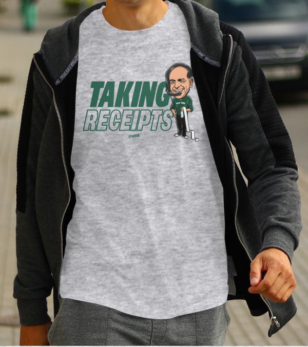 Taking Receipts New York Football Fans Sack Studios T-Shirt