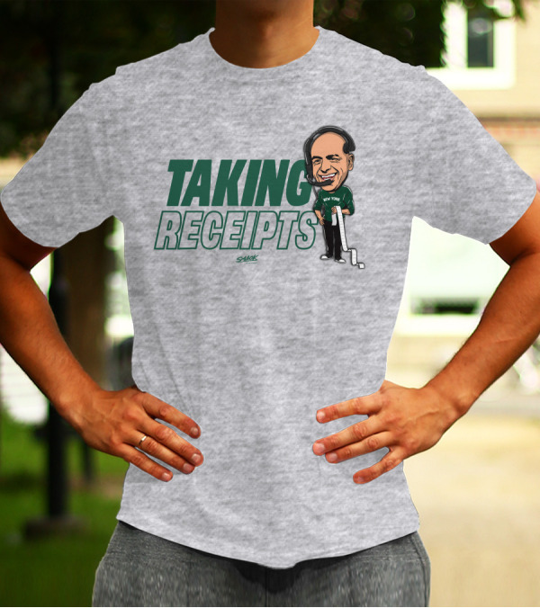 Taking Receipts New York Football Fans Sack Studios T-Shirt