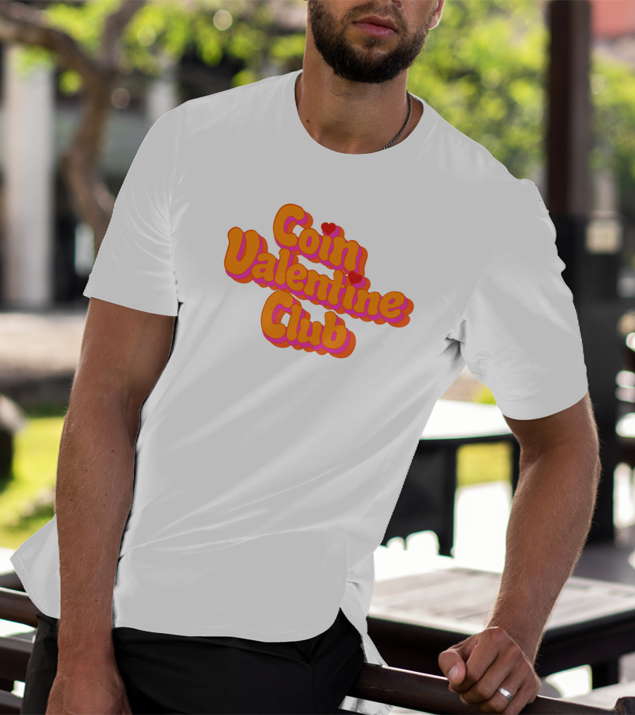 Coin Valentine Club Retro Style With Heart Accents T-Shirt