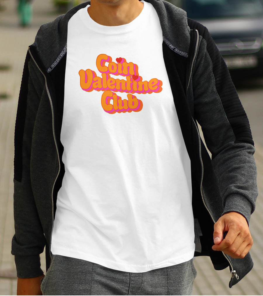 Coin Valentine Club Retro Style With Heart Accents T-Shirt