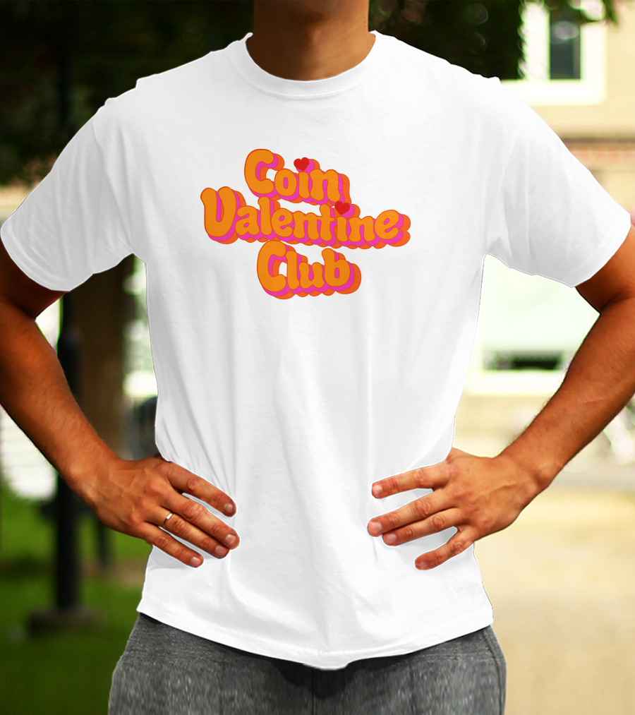 Coin Valentine Club Retro Style With Heart Accents T-Shirt