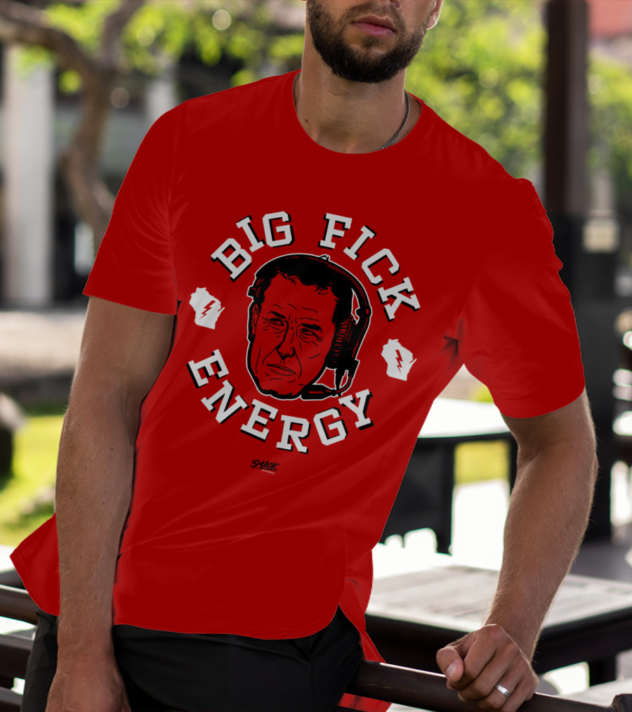 Big Fick Energy Smack Apparel Headset Illustration On Red T-Shirt