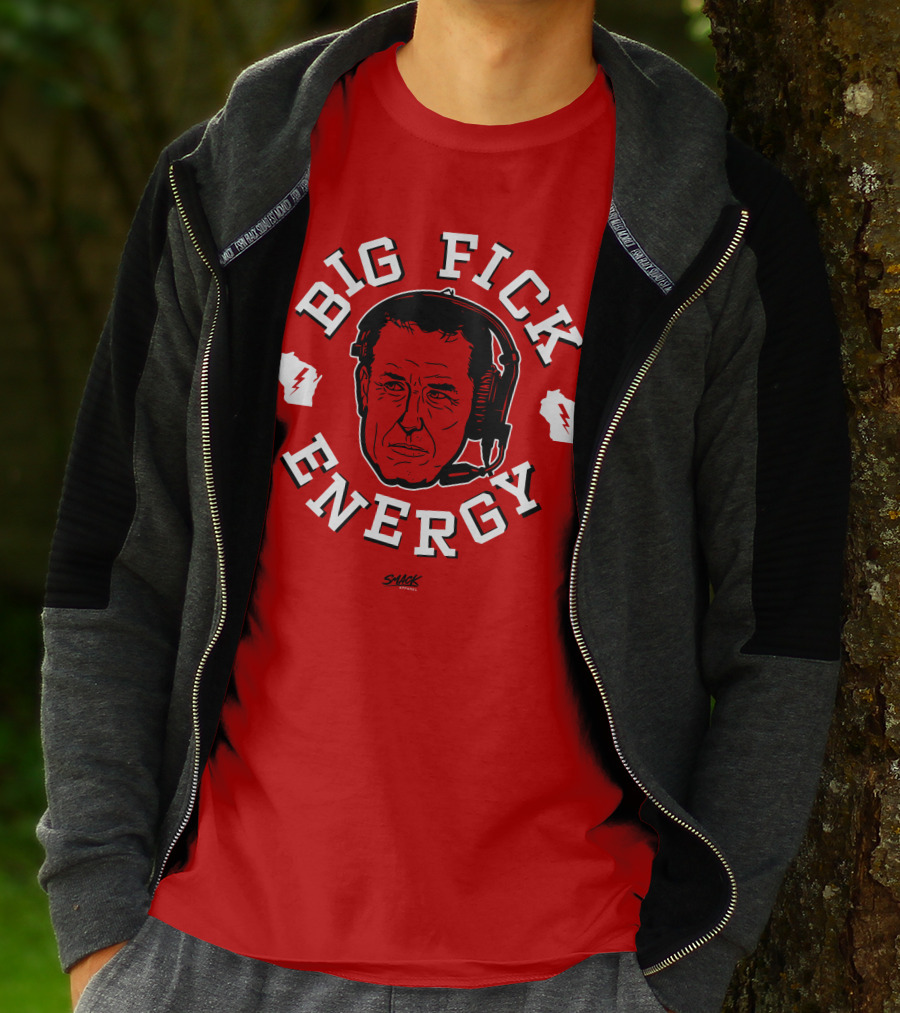 Big Fick Energy Smack Apparel Headset Illustration On Red T-Shirt