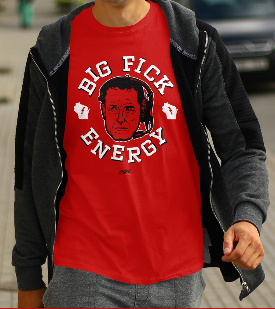 Big Fick Energy Smack Apparel Headset Illustration On Red T-Shirt