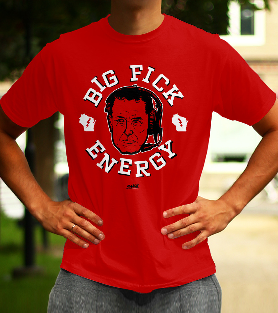 Big Fick Energy Smack Apparel Headset Illustration On Red T-Shirt