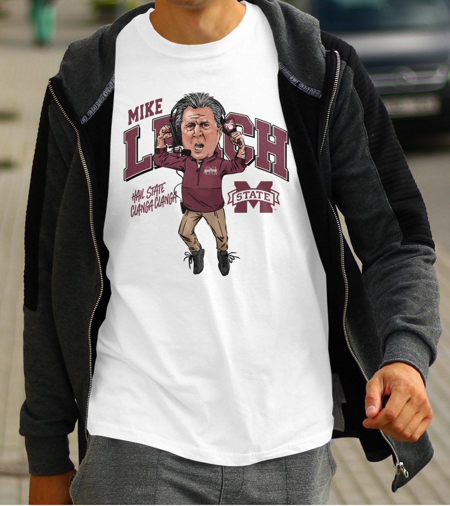 Mike Leach Hail State Clanga Clanga Mississippi State Coach T-Shirt