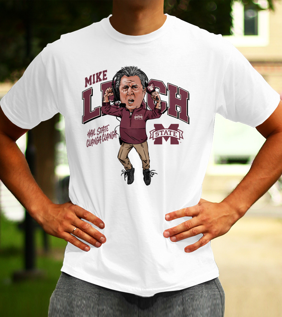 Mike Leach Hail State Clanga Clanga Mississippi State Coach T-Shirt