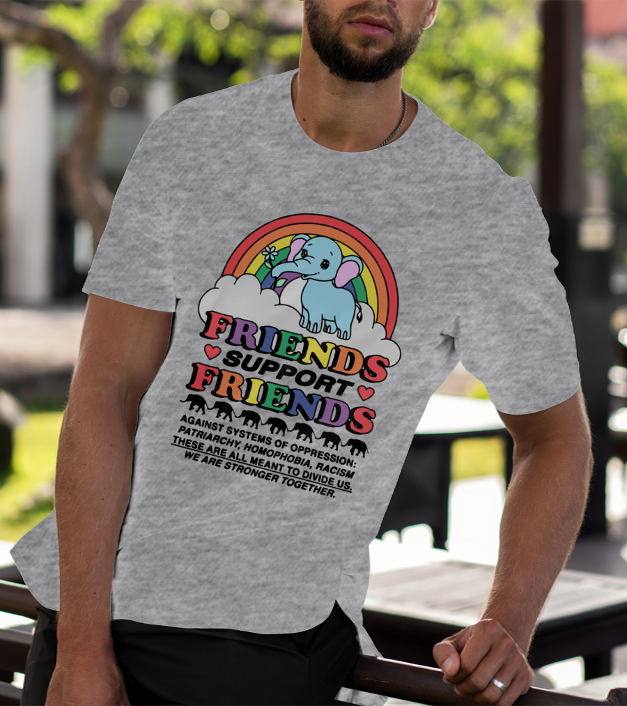 Friends Support Friends Against Systems Of Oppression Patriarchy Homophobia Racism We Are Stronger Together T-Shirt