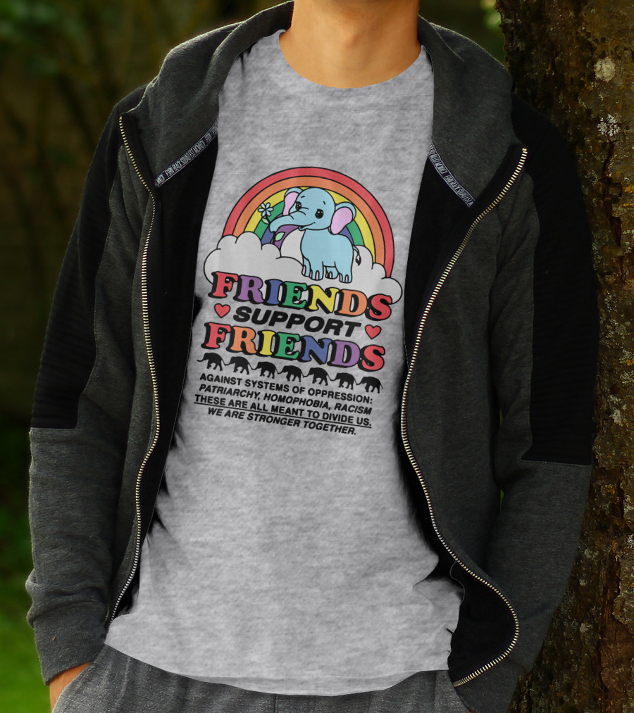 Friends Support Friends Against Systems Of Oppression Patriarchy Homophobia Racism We Are Stronger Together T-Shirt