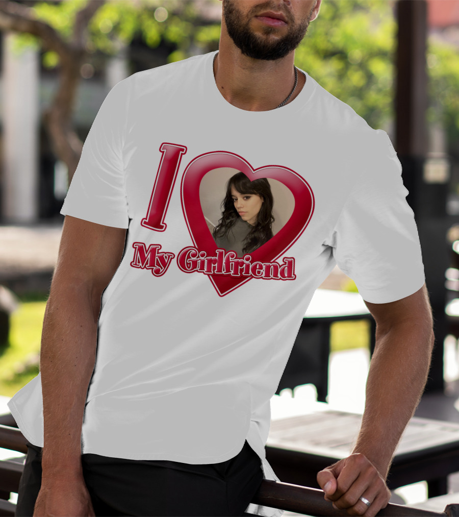 I Love My Girlfriend Jenna Ortega Heart Photo T-Shirt