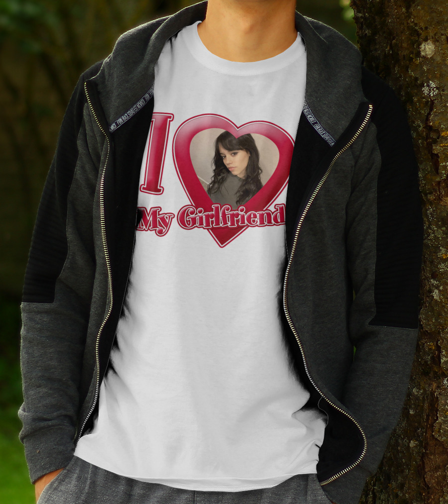 I Love My Girlfriend Jenna Ortega Heart Photo T-Shirt