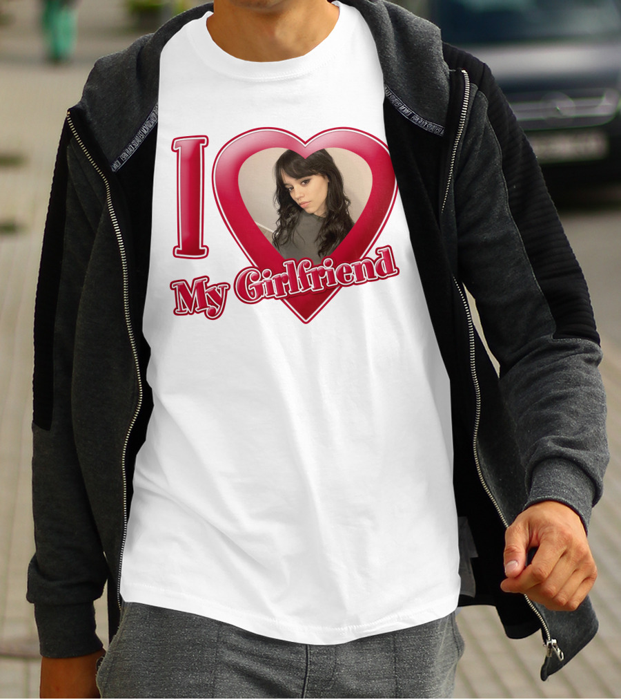 I Love My Girlfriend Jenna Ortega Heart Photo T-Shirt