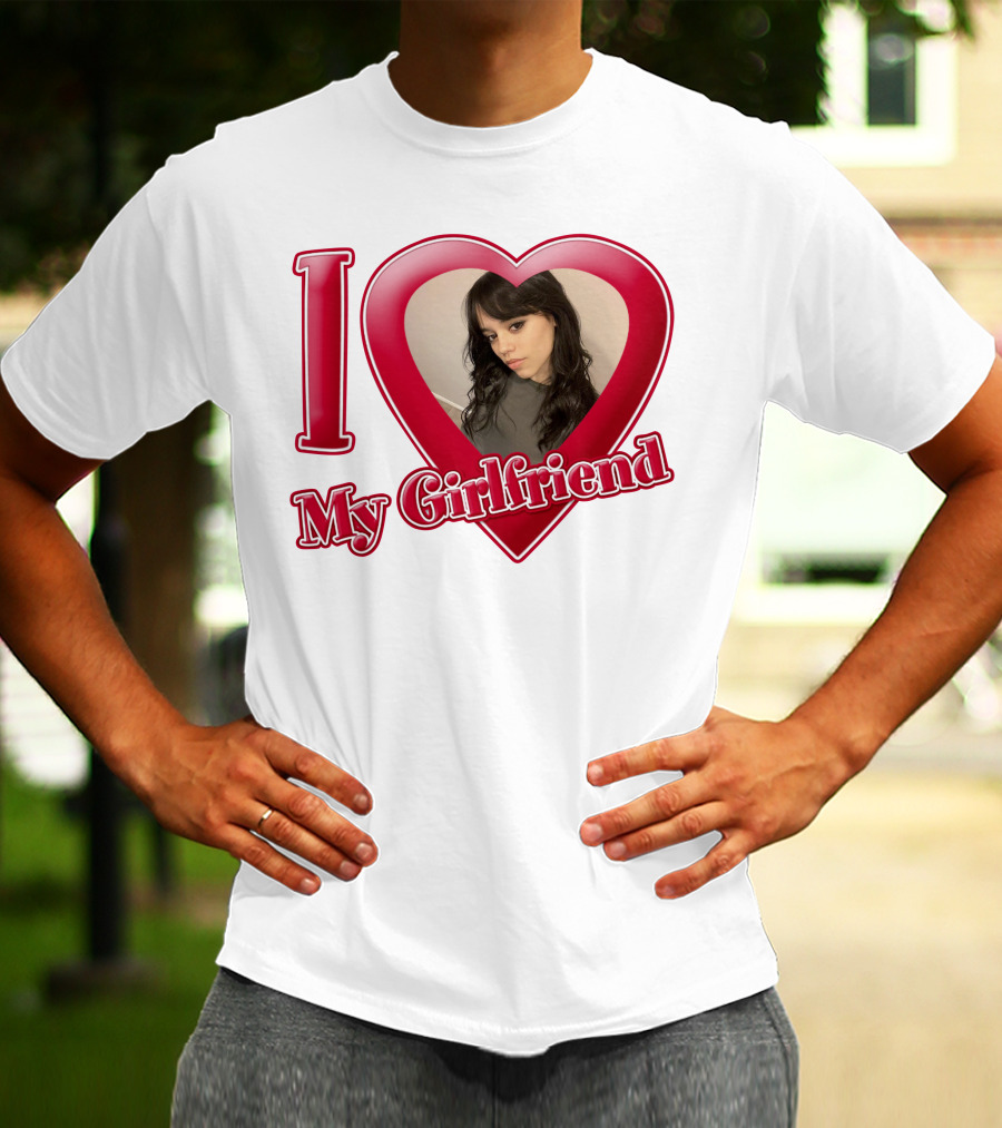 I Love My Girlfriend Jenna Ortega Heart Photo T-Shirt