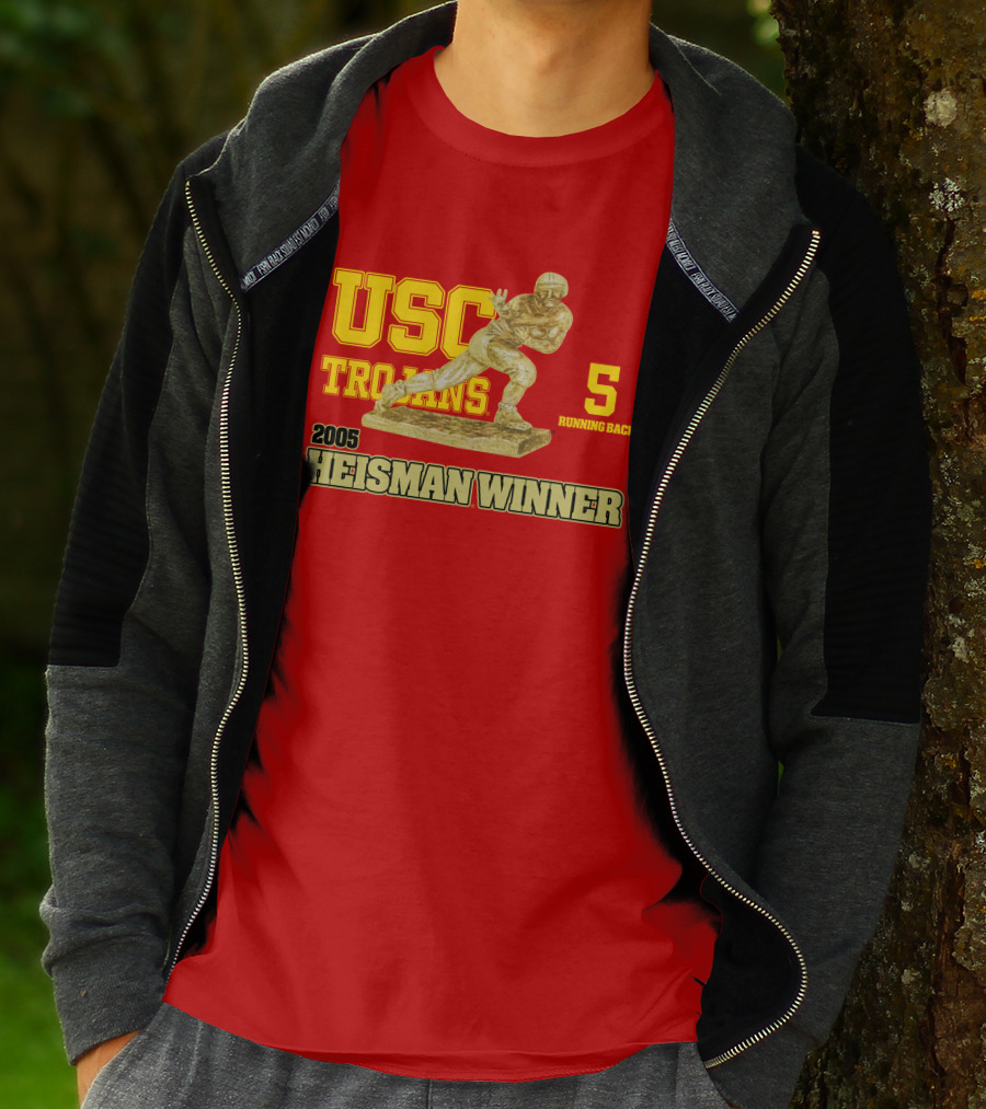 USC Trojans 5 Running Back 2005 Heisman Winner Football Achievement T-Shirt