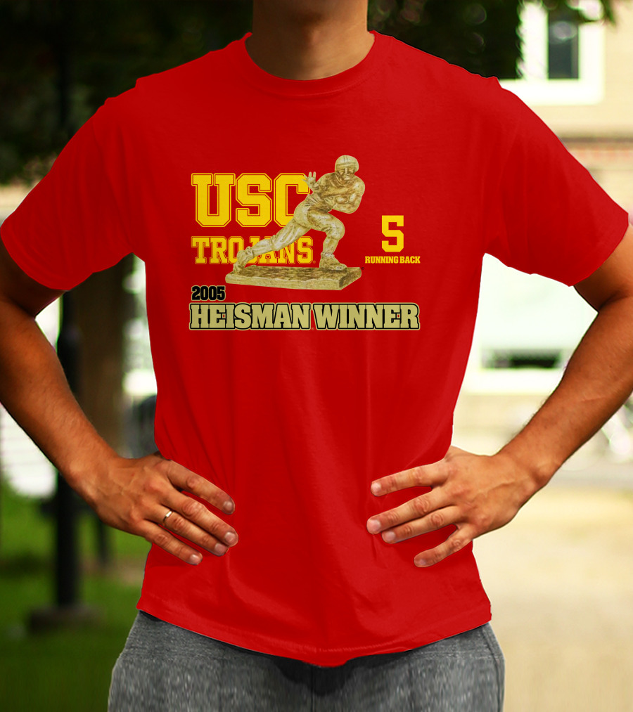 USC Trojans 5 Running Back 2005 Heisman Winner Football Achievement T-Shirt