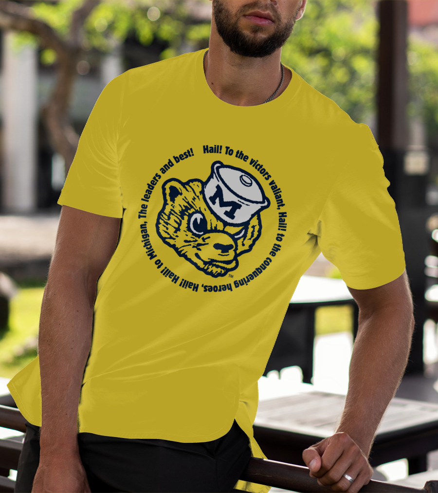 Breaking T M Bear Logo Hail To The Victors Valiant Hail All Hail To Michigan The Leaders And Best T-Shirt