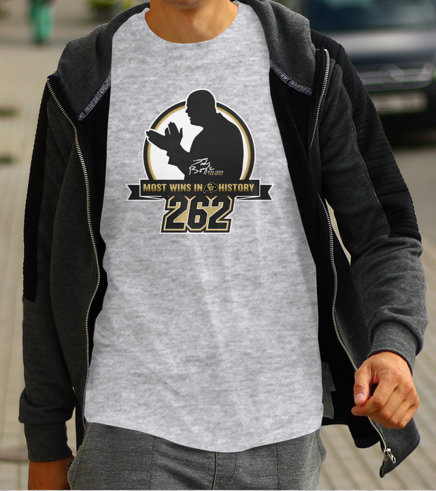 Most Wins In CU History 262 Coach Tad Boyle T-Shirt