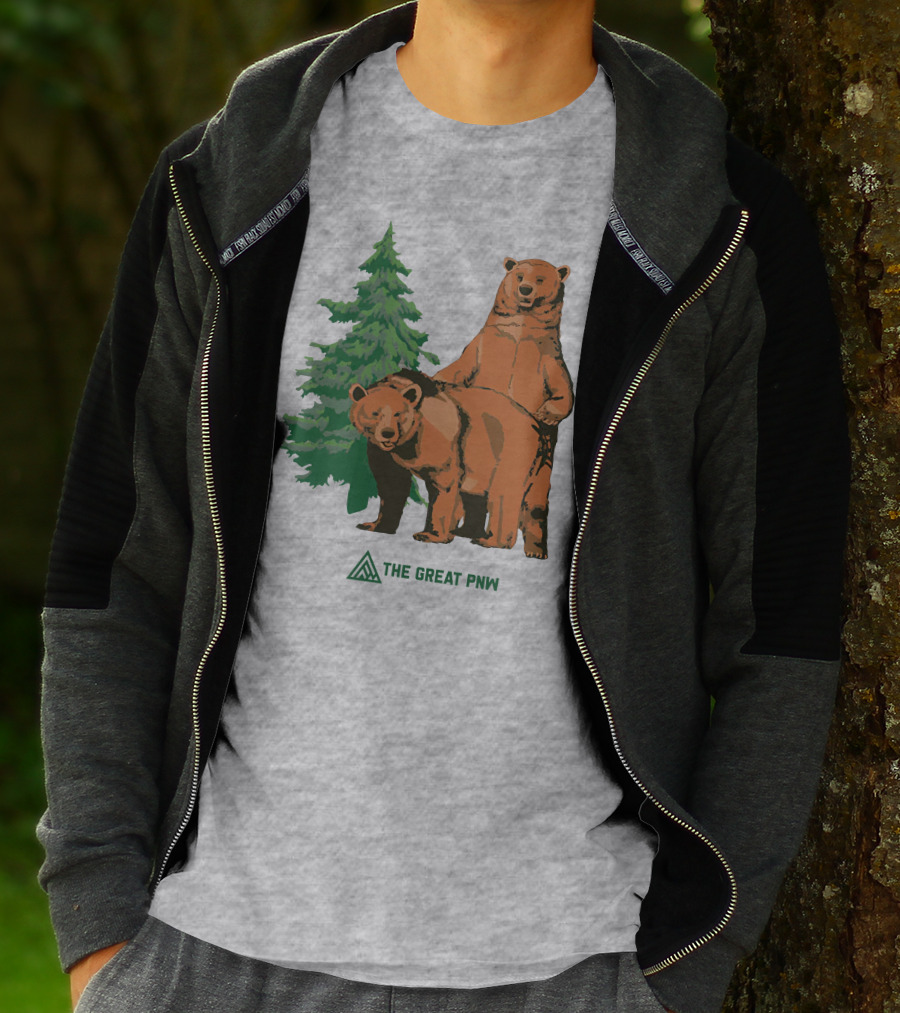 The Great PNW Bears And Pine Forest T-Shirt