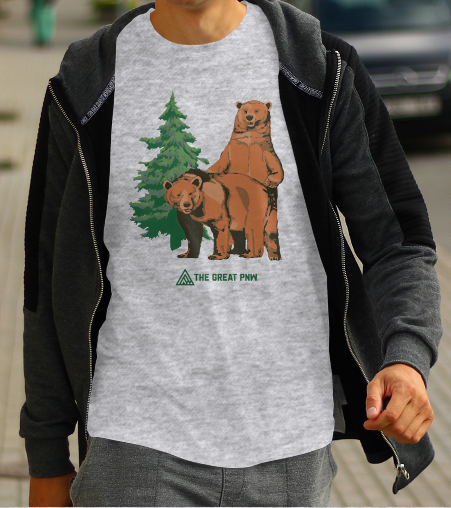 The Great PNW Bears And Pine Forest T-Shirt
