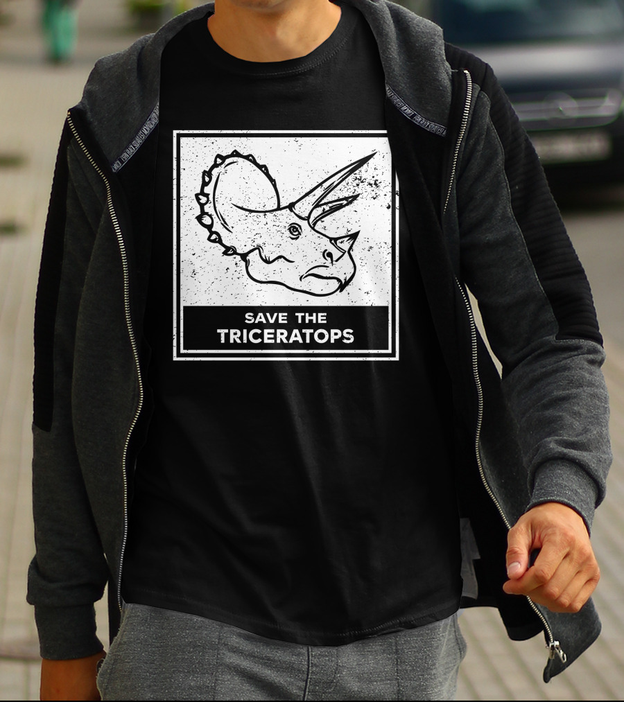Save The Triceratops Dinosaur Awareness T-Shirt