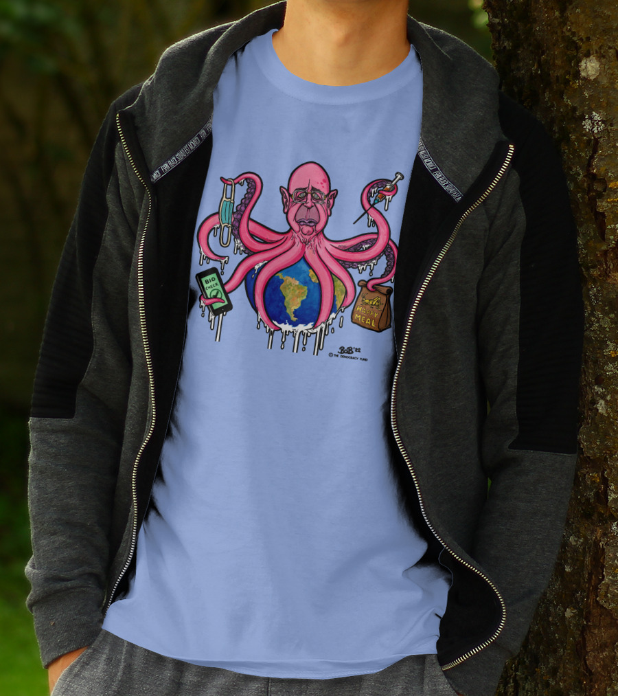 Schwabtopus Earth Bio Check Mask Happy Meal Dripping Syringe T-Shirt