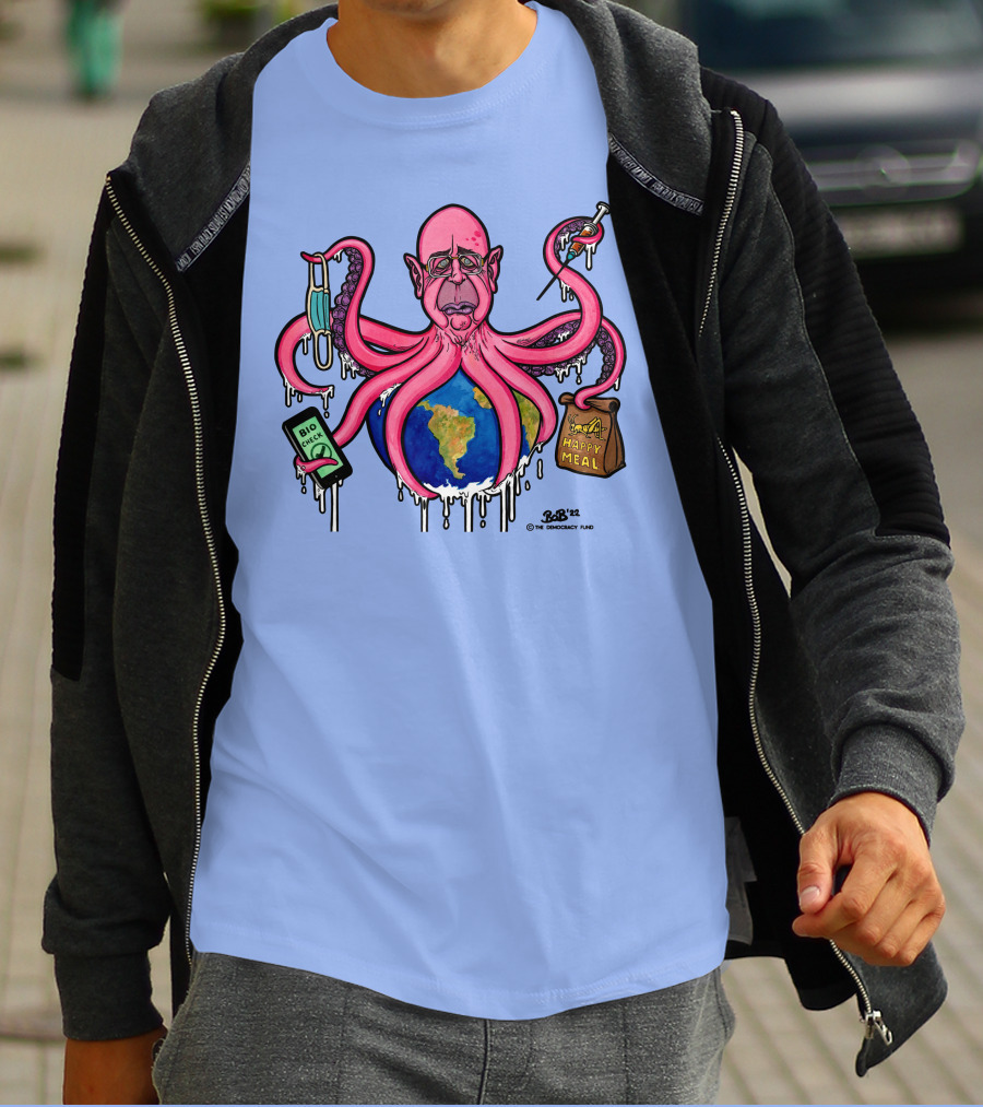 Schwabtopus Earth Bio Check Mask Happy Meal Dripping Syringe T-Shirt