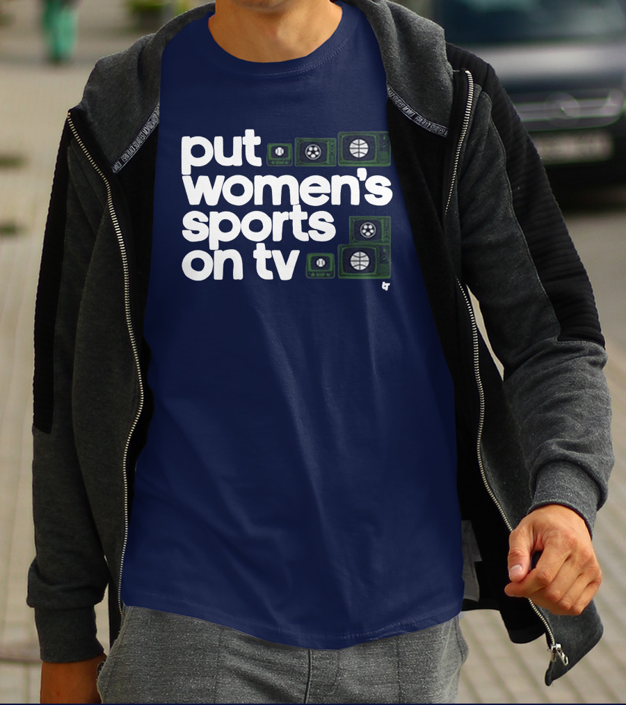 Put Women's Sports On TV Vintage Television T-Shirt