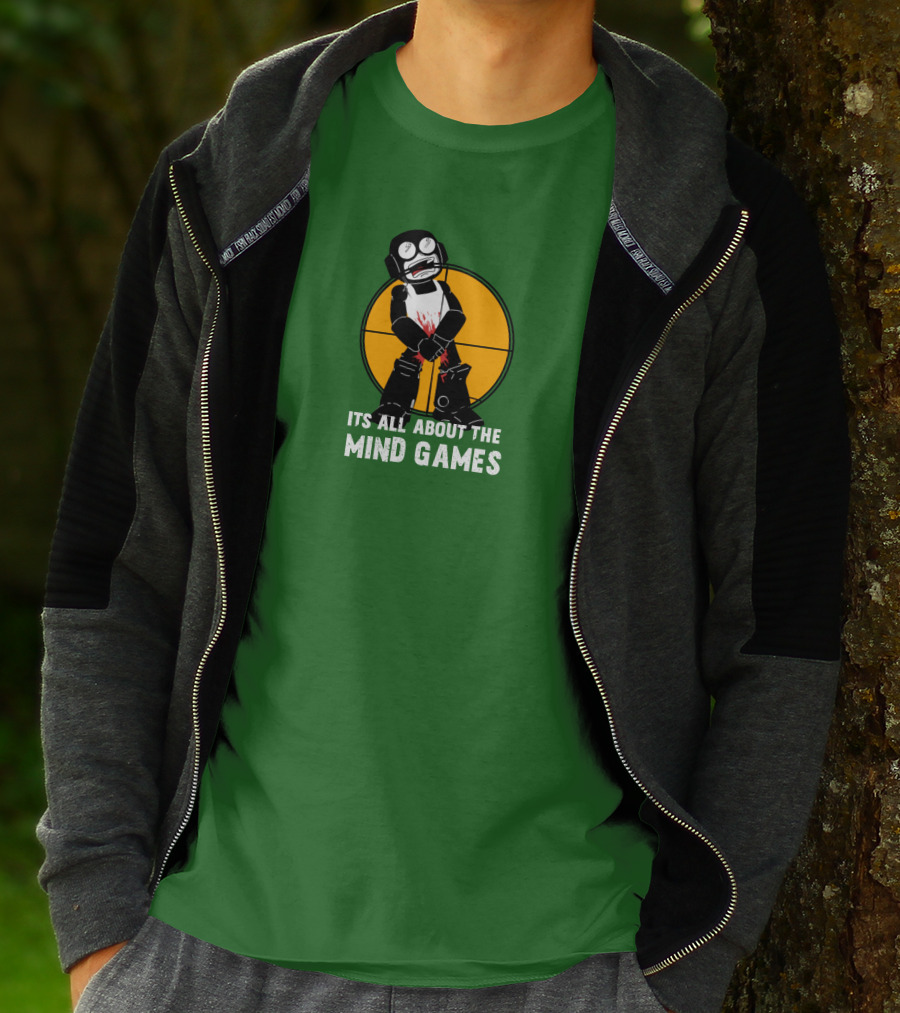 Its All About The Mind Games Targeted Character With Bloodstained Bat T-Shirt