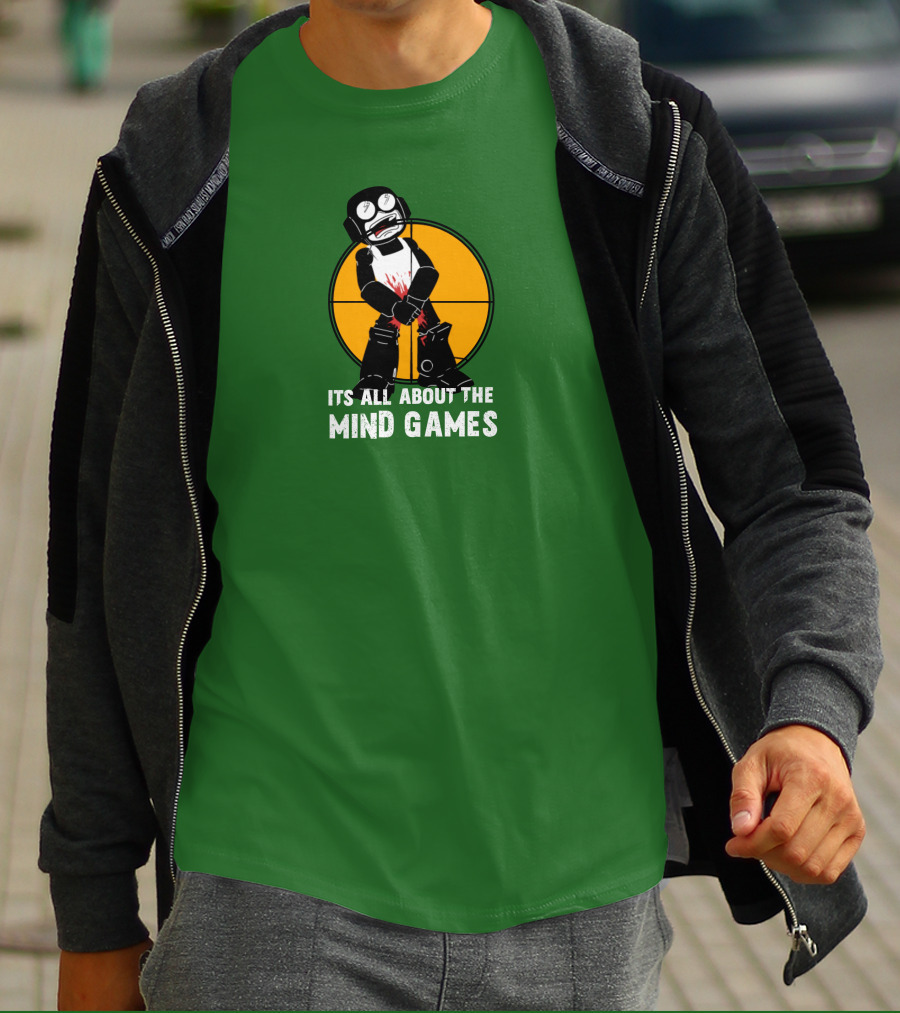 Its All About The Mind Games Targeted Character With Bloodstained Bat T-Shirt