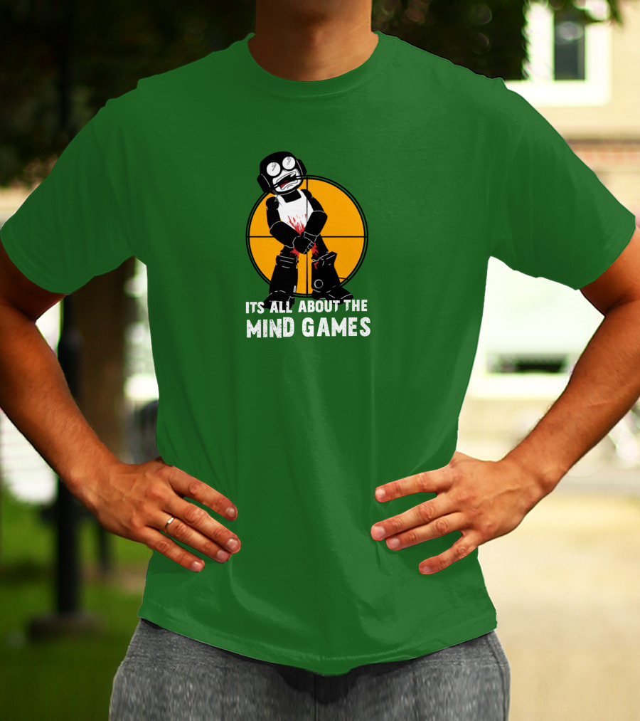 Its All About The Mind Games Targeted Character With Bloodstained Bat T-Shirt