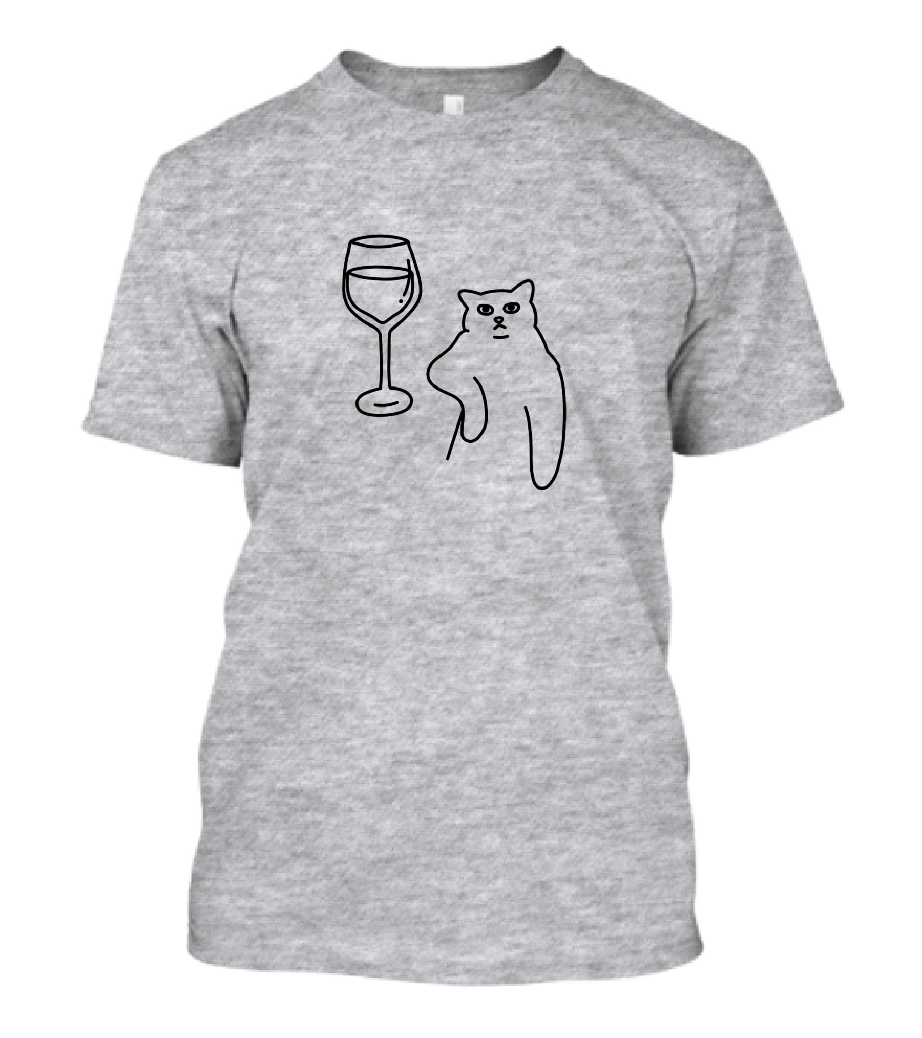 Chat De Vin Wine Glass Cat T-Shirt