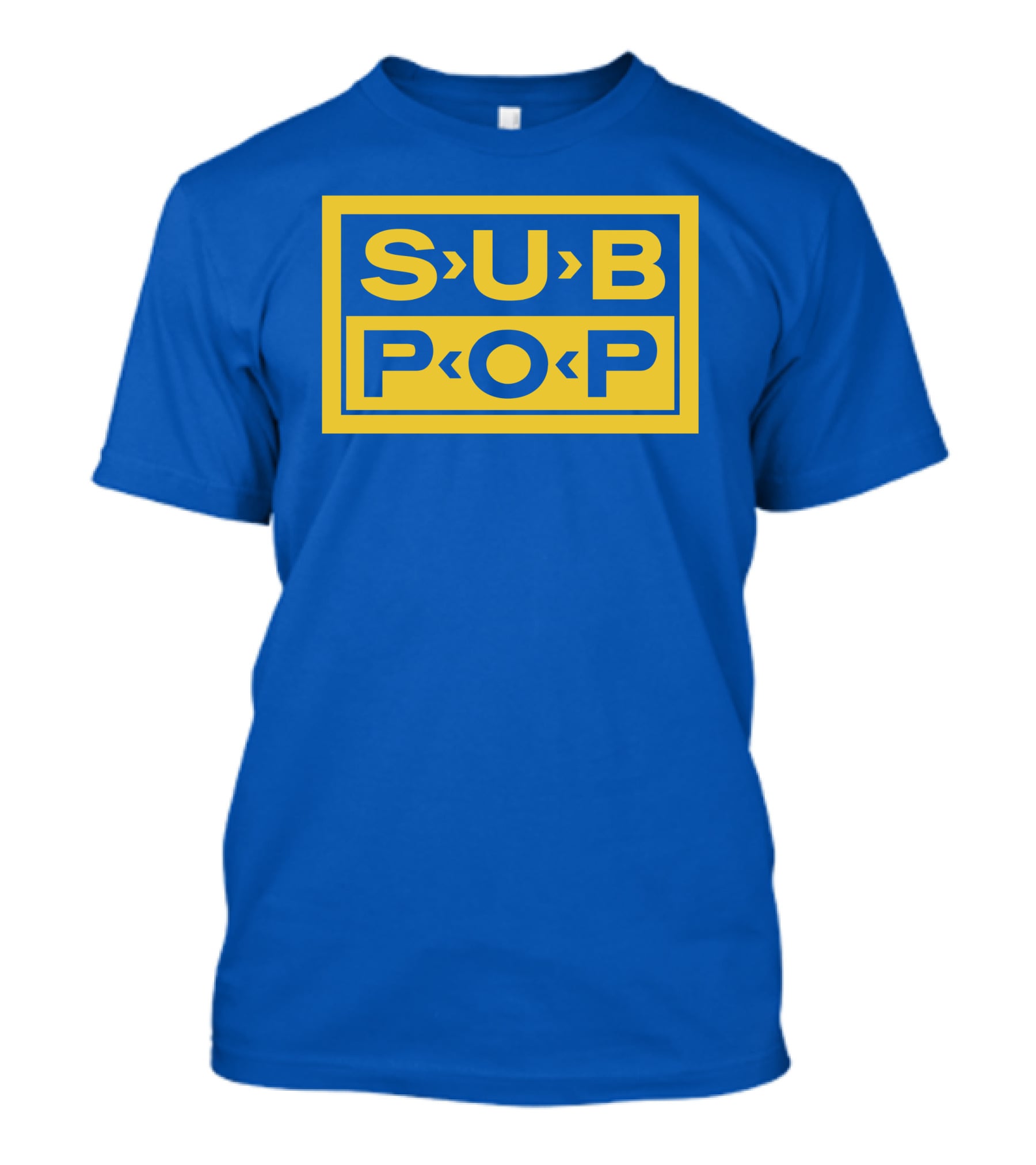 Sub Pop Records Megamart Store Logo Blue Background T-Shirt